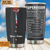 Personalized Supervisor Nutritional Facts Tumbler