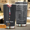 Personalized Supervisor Nutritional Facts Tumbler