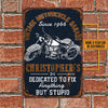 Personalized Vintage Motorcycle Garage Classic Metal Sign