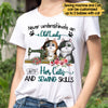 Personalized Never Underestimate An Old Lady With Her Cats And Sewing Skills Shirt
