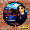 Personalized Best Flight Attendant Ever Live Here Pallet Wood Circle Sign