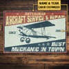 Personalized Aircraft Service &amp; Repair Classic Metal Sign