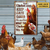Personalized Chicken Coop Keep Gate Closed No Matter What The Chickens Tell You Metal Sign